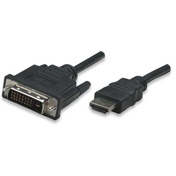 Manhattan Manhattan 372503 6 ft. Dual Link HDMI Male to DVI-D 24-1 Male Cable - Black 372503